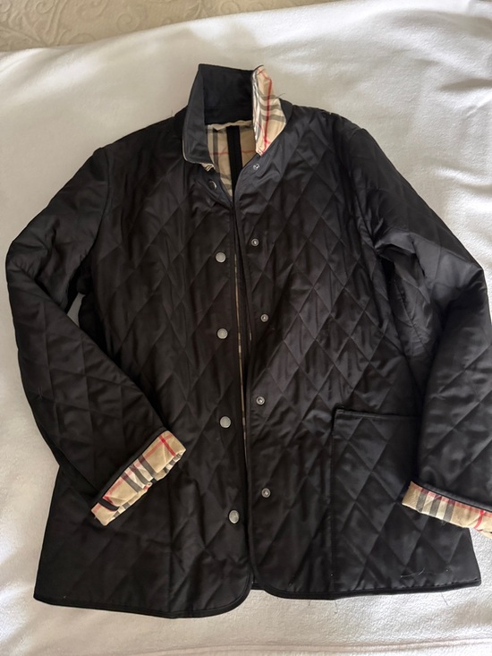 Burberry Jackets & Blazers - Burberry Black Quilted Utility Jacket with Signature Check Trim